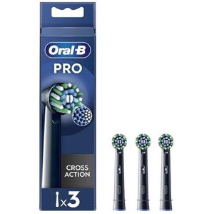 Oral-B Cross Action - Tandenborstelkoppen - Zwart - Verpakking van 3