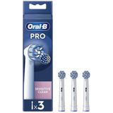Oral-B - Pro Sensitive Clean - Reserveborstels - 3 Stuks - Compatibel met Alle Oplaadbare Tandenborstels
