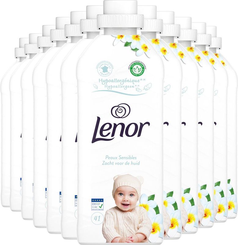 Lenor wasverzachter Gevoelige Huid 861 ml (12 flessen - 492 wasbeurten)