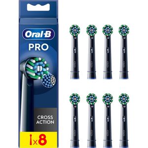 Oral-B Cross Action Pro - Opzetborstels - Met CleanMaximiser Technologie - Zwart - 8 Stuks