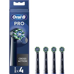 Oral-B Cross Action Pro - Opzetborstels - Met CleanMaximiser Technologie - Zwart - 4 Stuks