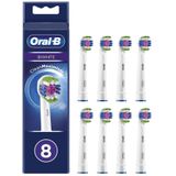 Oral-B Pro 3D witte elektrische tandenborstelkop, X-vormige borstelharen en unieke polijstbeker voor het bleken van tanden en het verwijderen van oppervlaktevlekken, 8 stuks tandenborstelkoppen, wit