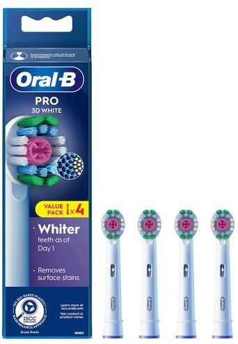 Oral-B 3D White Pro - Opzetborstels - 4 Stuks - CleanMaximiser Technologie