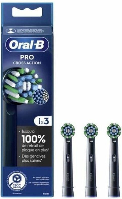 Oral-B Pro Cross Action zwarte opzetborstels - 3 stuks