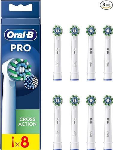 Oral-B - Pro Cross Action - Opzetborstels - 8 Stuks - X-vormige Filamenten