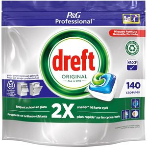 Dreft - Original - 2 x 140 Capsules - Voordeelverpakking - Vaatwasmiddel