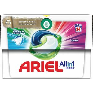 Ariel - All-in-1 PODS - Vloeibaar Wasmiddelcapsules - Clean & Fresh Air - 34 Stuks