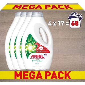 Ariel Vloeibaar Wasmiddel + Ultra Vlekverwijderaar - 4 x 17 Wasbeurten - Voordeelverpakking