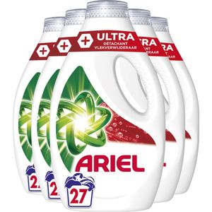 5x Ariel Vloeibaar Wasmiddel +Ultra Vlekverwijderaar 27 Wasbeurten 1215 ml