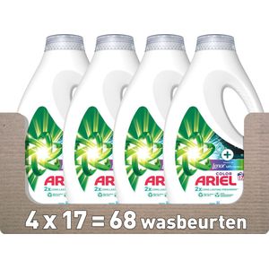 Ariel Vloeibaar Wasmiddel +Touch Van Lenor Unstoppables - Kleur - 4 x 17 Wasbeurten - Voordeelverpakking