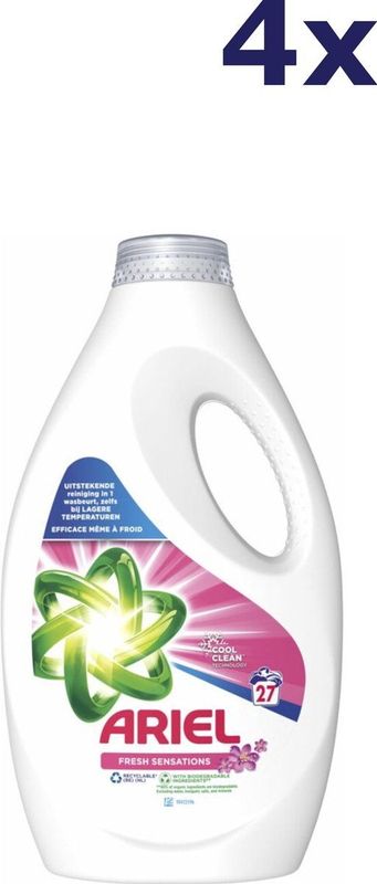 4x Ariel Vloeibaar wasmiddel Fresh Sensations 27 Wasbeurten 1215 ml