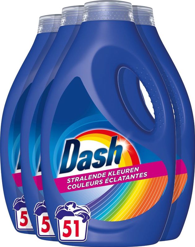 Dash - Vloeibaar Wasmiddel - Kleur - 4 x 51 Wasbeurten Voordeelverpakking