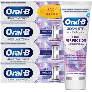 Oral-B 3D White Advanced Luxe Perfection tandpasta - 4 x 100 ml - voordeelverpakking