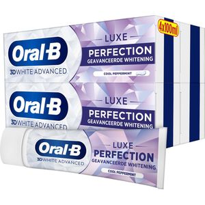 Oral-B 3D White Luxe Perfection - Tandpasta - 4x100ml - verpakt in gerecycleerd karton