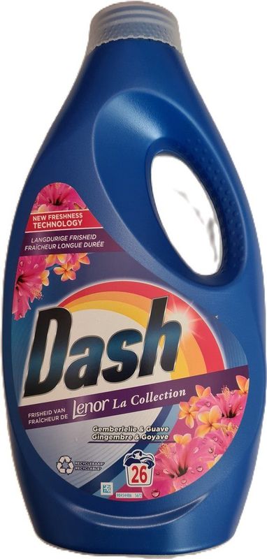 Dash - Vloeibaar Wasmiddel - Witte en Gekleurde Was - Gemberlelie & Guave - 26 Wasbeurten