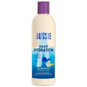 Aussie Deep Hydration Veganistische shampoo, zeer rijk, intensieve hydratatie, voor zeer droog, dik en krullend haar, met avocado-, jojoba- en macadamia-noten, 300 ml