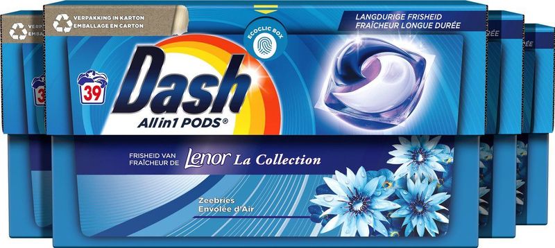 Dash All In 1 Pods - Zeebries - Waspods - 4 X 39 Wasbeurten Voordeelverpakking