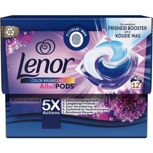 4x Lenor Wasmiddel All-in-1 Pods Amethist & Bloemen Boeket 12 stuks