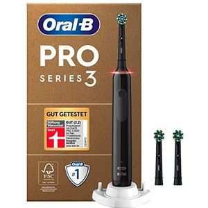 Oral-B Pro Series 3 Plus Edition Zwarte Elektrische Tandenborstel, 3 Opzetborstels, met visuele 360° drukcontrole voor tandverzorging