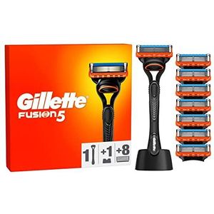 Gillette Fusion5 Scheersysteem Voor Mannen, 1 Handvat, 8 Navulmesjes, Met Lubrastrip Voor Een Gladde Scheerbeurt