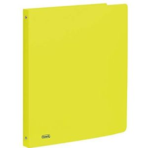 Favorit Neon 400102310 map polypropyleen, 22 x 30, 4 ringen, rond, diameter 15 mm, geel