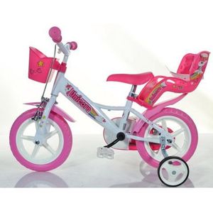 Dino Kinderfiets Unicorn 12 inch roze Hardmetaal Dino Kinderfiets