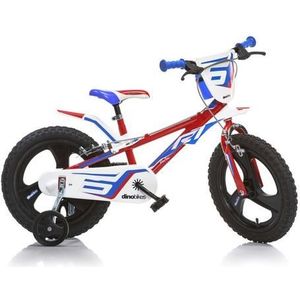 Dino R1 - Kinderfiets 16 Inch - van 4-6 Jaar - met Zijwieltjes - Jongensfiets Rood