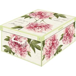 Luxe decoratieve opbergdoos Peonie (medium)