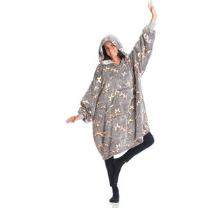 Kanguru - Glow - Deken met Capuchon - Grijs - 95 x 95 cm