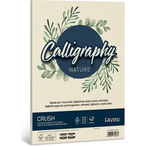 NATURE Ecologisch Upcycle papier met 15 % gemalen schil van citrusvruchten  50 vel A4 200 g/m2 inkjet kleur Citrus geel Calligraphy Agrumi FAVINI rustiek perkament papier