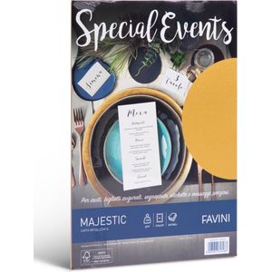 Favini® Majestic Metallic Papier – 20 Vel A4 – 120 g/m² – Goudkleurig – Metallic Papier – Zuurvrij – FSC – Voor Uitnodigingen & Kaarten – Made in Italy