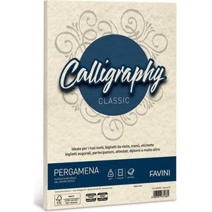 Favini - Pergamena Calligraphy Naturale - Perkament Papier - Naturel - 50 Vellen A4 - 190 g/m²