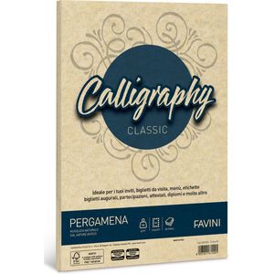 Favini - Pergamena Calligraphy - Gekleurd Papier - Crème - 50 Vellen A4 - 90 g/m² - FSC