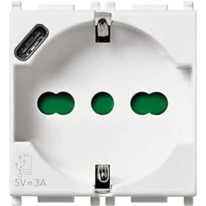 Vimar - 2p+e plana 16a universalsteckdose + usb c weiß - 14210.usb