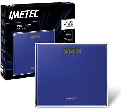 Imetec 5813 Compact ES1 100 Elektronische personenweegschaal, compact, slank ontwerp, groot LCD-display
