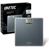 Imetec Monitoring ES9 300 personenweegschaal, elektronische personenweegschaal, trend grafisch gewicht, 4 gebruikers, tot 180 kg, LCD-display, gehard glas, donkergrijs
