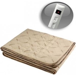 Imetec - Verwarmingsmat - Bedwarmer voor Tweepersoonsbed - 150 x 80 cm - 2 Bedieningselementen - Gewatteerde Stof