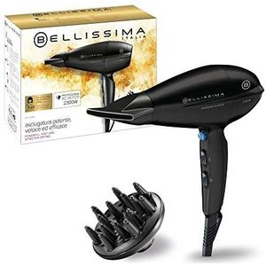 Imetec Bellissima P11 2300 Professionele haardroger, 2300 W, keramische en toermalijncoating, 8 combinaties lucht/temperatuur, smalle uitloop, inclusief diffuser, zwart