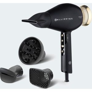 Bellissima Professionele Ionische haardroger, anti-kroes, digitale warmteregeling, super stil, glad, golvend en kruldiffuser, creativiteit 4 jou, 1800 W + Beauty Bag