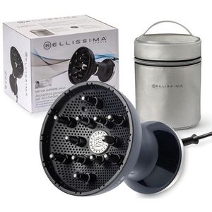 Bellissima Diffon Supreme Deluxe Heteluchtdiffuser voor krullend haar, keramiek met keratine-technologie, XL-diffuser, 3 temperaturen + ionisator, voorzichtig drogen, beauty bag
