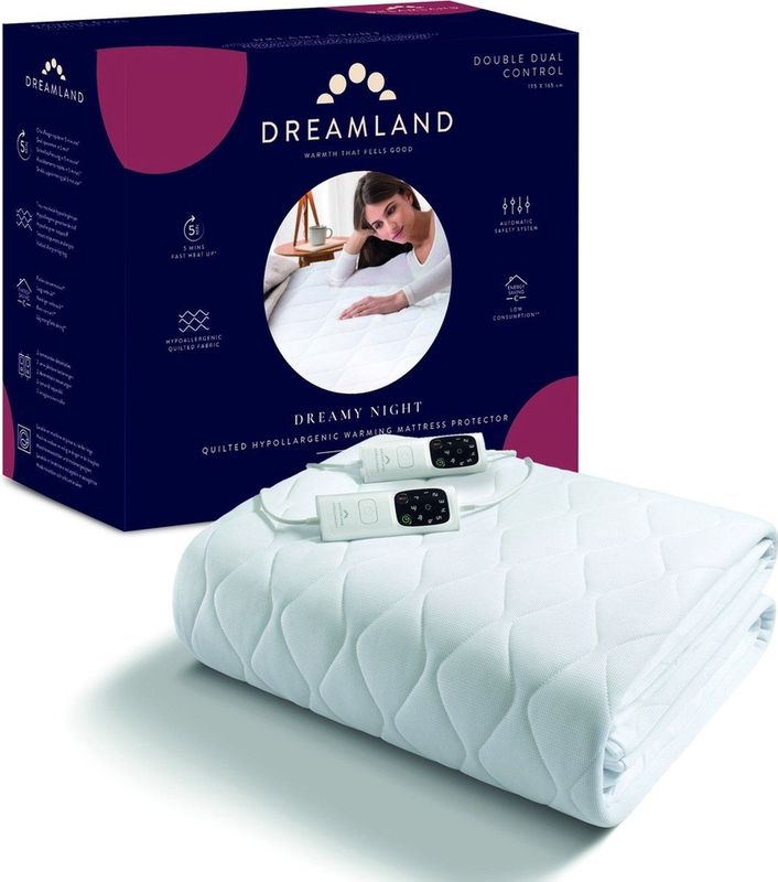 Dreamland 16970 2-persoons onderdeken - 195 x 165 cm - Matrashoes - Extra groot - 2x 150 Watt