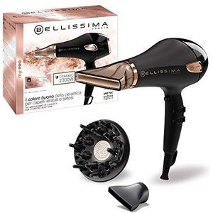 Bellissima Sèche Cheveux Professionnel Technologies Céramique et Ionique - Embout Étroit et Diffuseur - My Pro Ceramic P5 3800 - Séchage Professionnel Cheveux Doux, Soyeux et Hydratés - 2300 W
