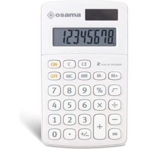 Osama BIG DISPLAY, 10-cijferige rekenmachine met LCD-display met soft-touch-toetsenbord, aangenaam te bedienen, wit