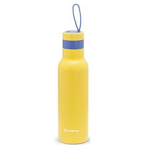 Osama BECOLOR Antibacteriële thermosfles, roestvrij staal en zilver, 500 ml, geel/blauw