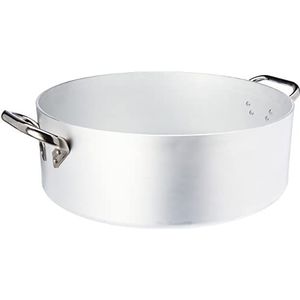 Pentole Agnelli 50 cm Aluminium Professionele Radiant Cilindrische Casserole, 2,5 liter, Zilver