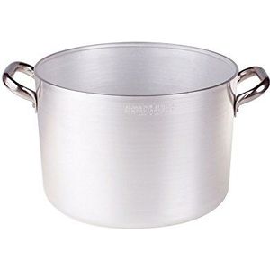Pentole Agnelli ALMA104B50 steelpan van aluminium met 2 handgrepen van staal, aluminium, 50 cm