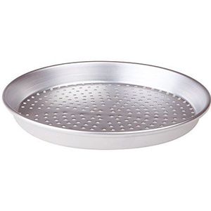 Pentole Agnelli Ronde taartvorm van legering, 3003, geboord voor bakken en pizza, aluminium, 50 x 50 x 3 cm