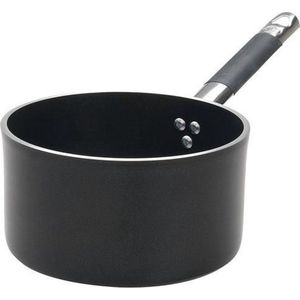 Pentole Agnelli Alblack Steelpan van aluminium, dikte 5 mm, roestvrij staal, zwart 3,3 l zwart