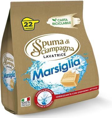 Spuma di Sciampagna - Waspoeder Marseille - 22 Wasbeurten - 100% Recyclebare Papieren Zak