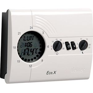 VEMER VN161600 ECO.X-D Digitale Chronothermostaat voor ketel, dagelijkse programmering, batterijvoeding, wit